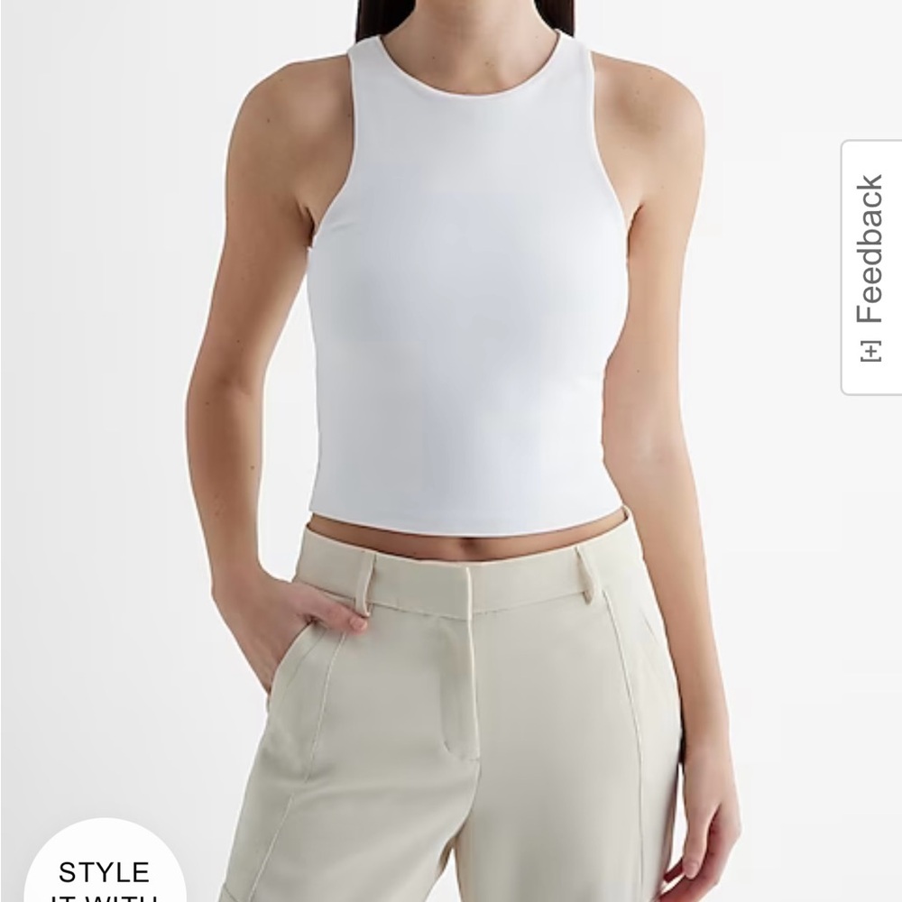 Express- high neck cropped tank